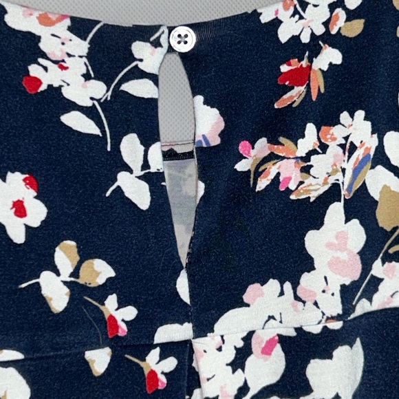 J. Jill Wearever Collection Navy Floral Midi Soft T-Shirt Women’s‎ Dress Medium - Picture 8 of 14